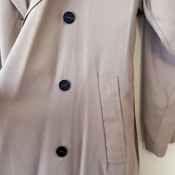Zara Trench Coat Nude Beige Belted With Pleated Back Size S M - Picture 3 of 8